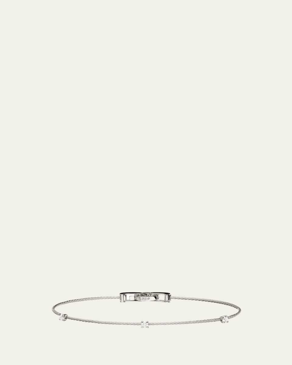 18k White Gold Three-Diamond Bracelet, 0.18 TCW